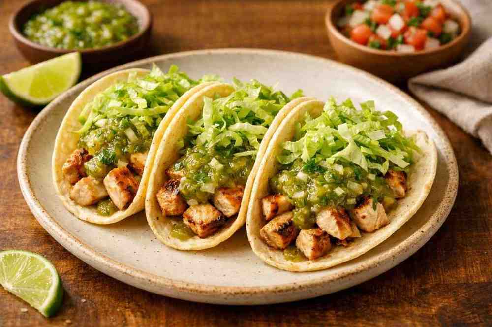 Mini chicken tacos with healthy fillings