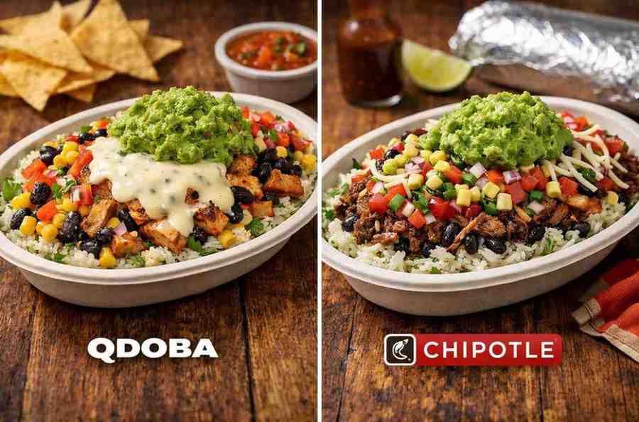 Qdoba vs Chipotle food comparison